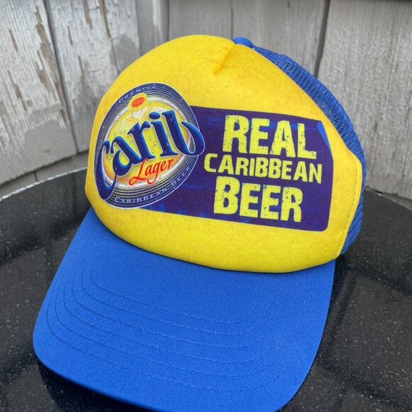 Carib Lager Real Caribbean Beer Trucker Hat Authentic - Picture 2 of 8